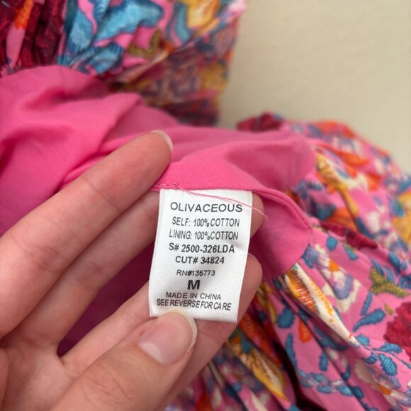 Olivaceous NEW Floral Pink Petal Bubble Hem Mini Dress - Picture 7 of 11